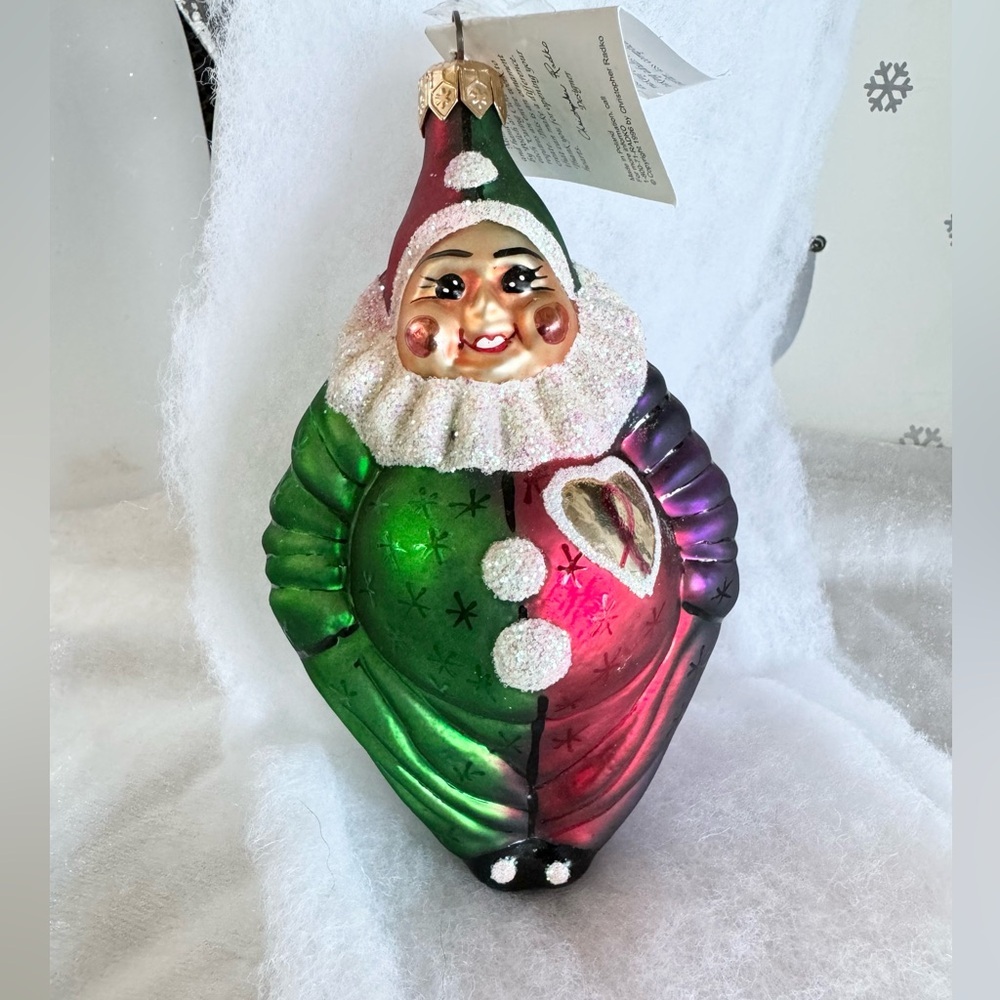 Christopher‎ Radko 1997 Caring Clown AIDS Awareness Christmas Ornament